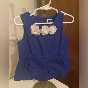 Janie and Jack French Blue Blossm Peplum Top